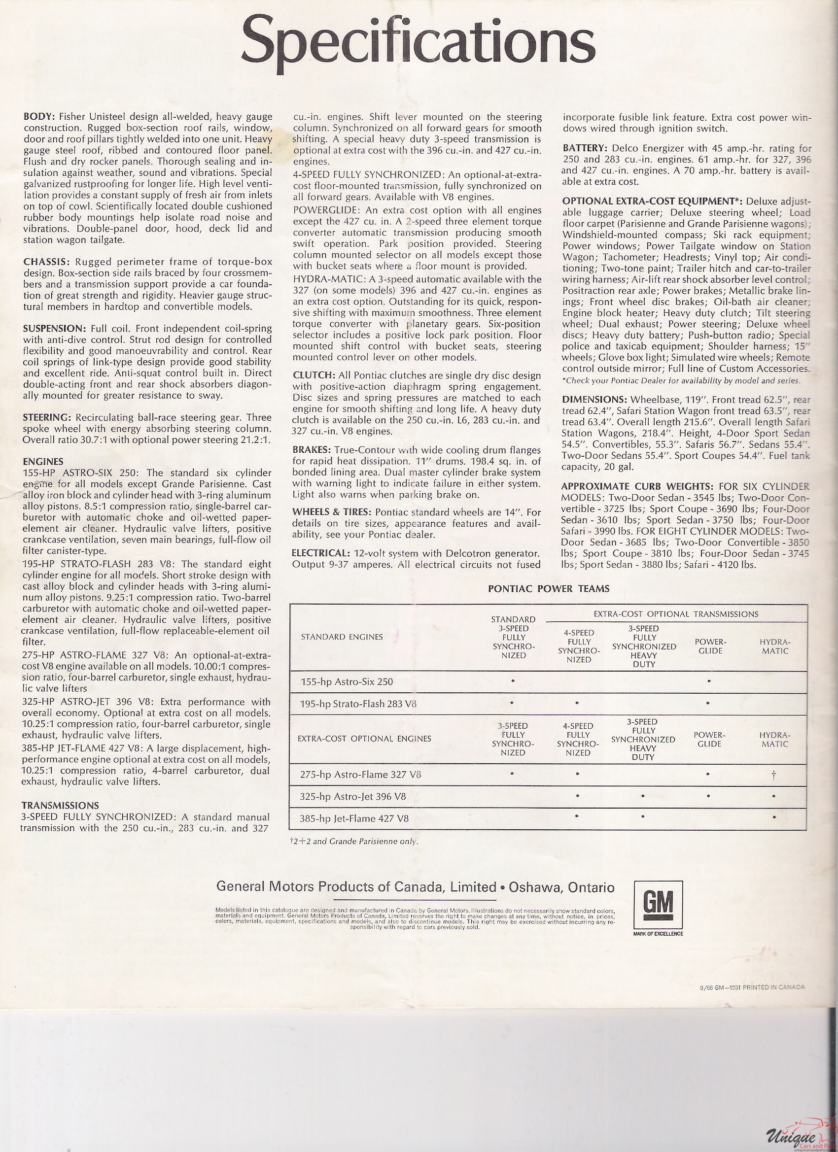 1967 Pontiac Canadian Brochure Page 9